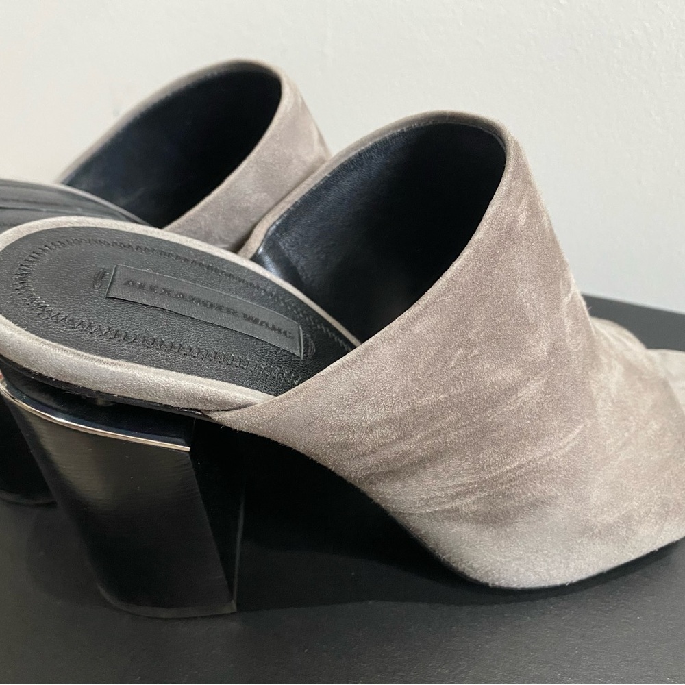 Alexander Wang Black and Silver Heeled Mules - Picture 3 of 4